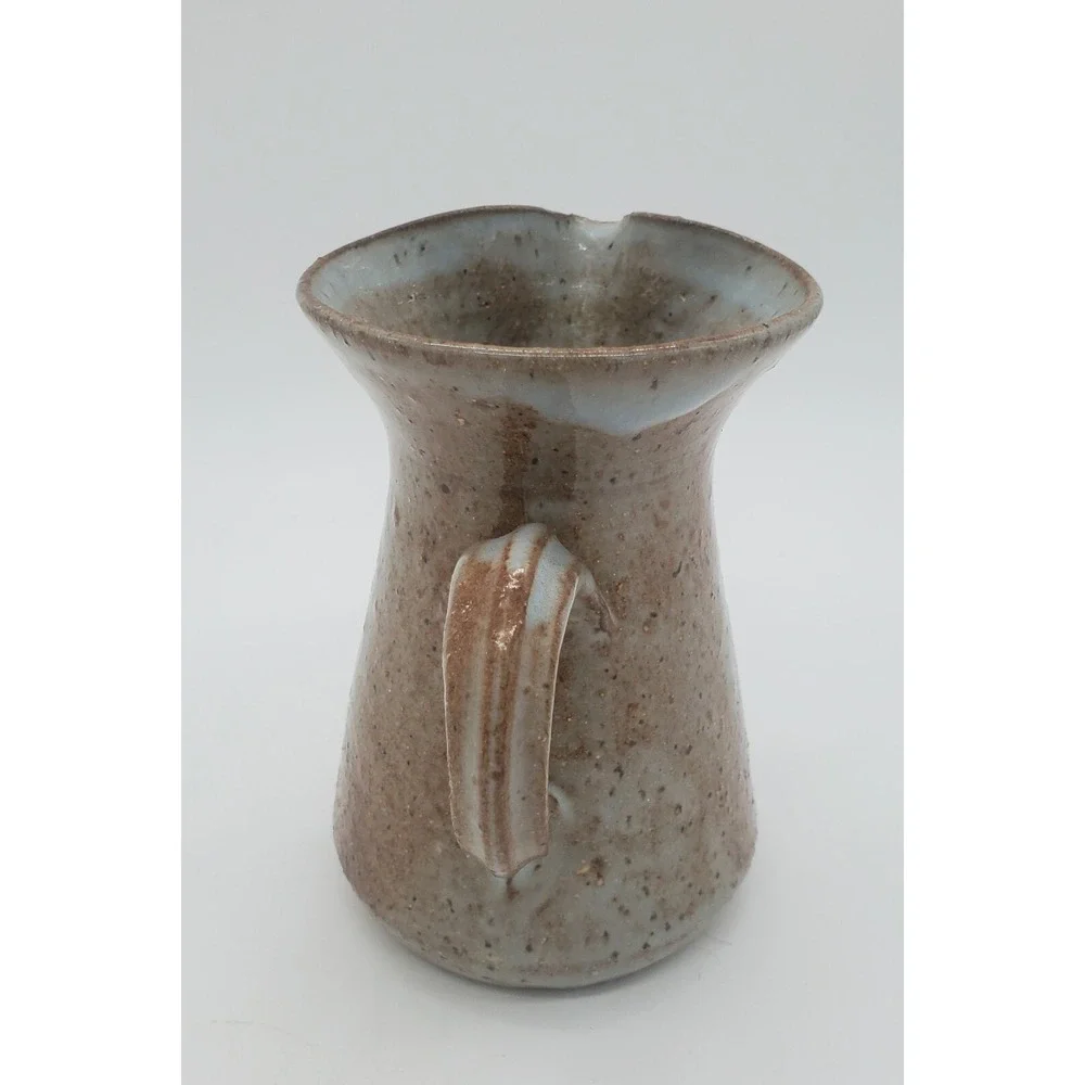 Vintage Studio Art‎ Pottery Stoneware Mini Pitcher Creamer Blue Drip Glaze